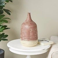 15" Copper Metal Distressed Textured Vase