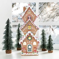 Glitzhome® 18.5" Lighted Resin Christmas Gingerbread House Table Decor