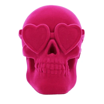 6.5" Hot Pink Flocked Skull Tabletop Décor by Ashland®