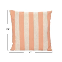 Hello Honey® 20" & Natural Cotton & Linen Striped Pillow