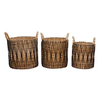 Brown Banana Leaf Storage Basket Set