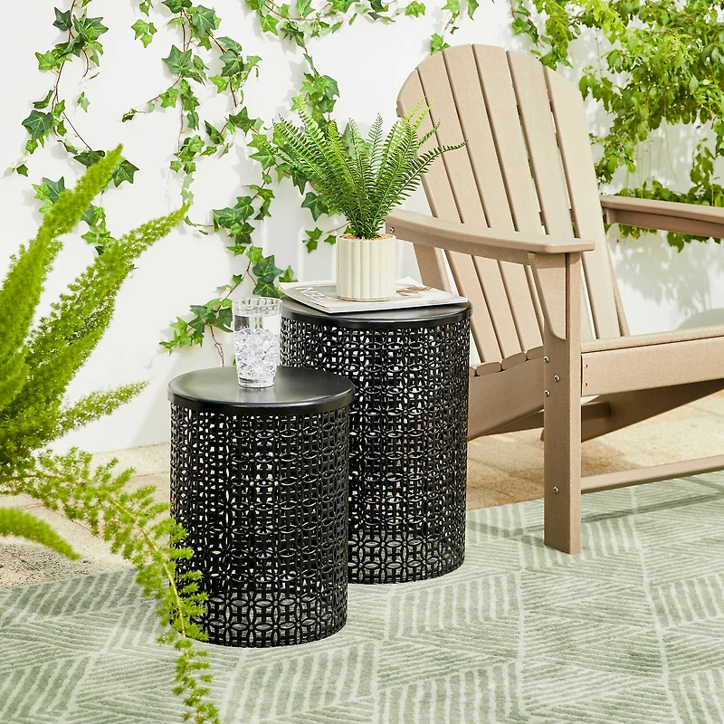 Glitzhome® Multi-Functional Metal Accent Table Set
