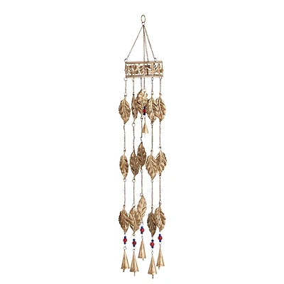 35" Brown Metal Feather Traditional Windchime