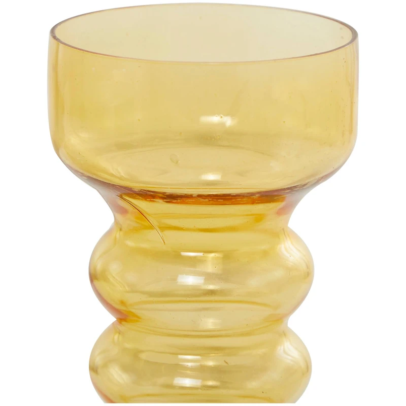 Novogratz Yellow Glass Bubble Pillar Candle Holder Set