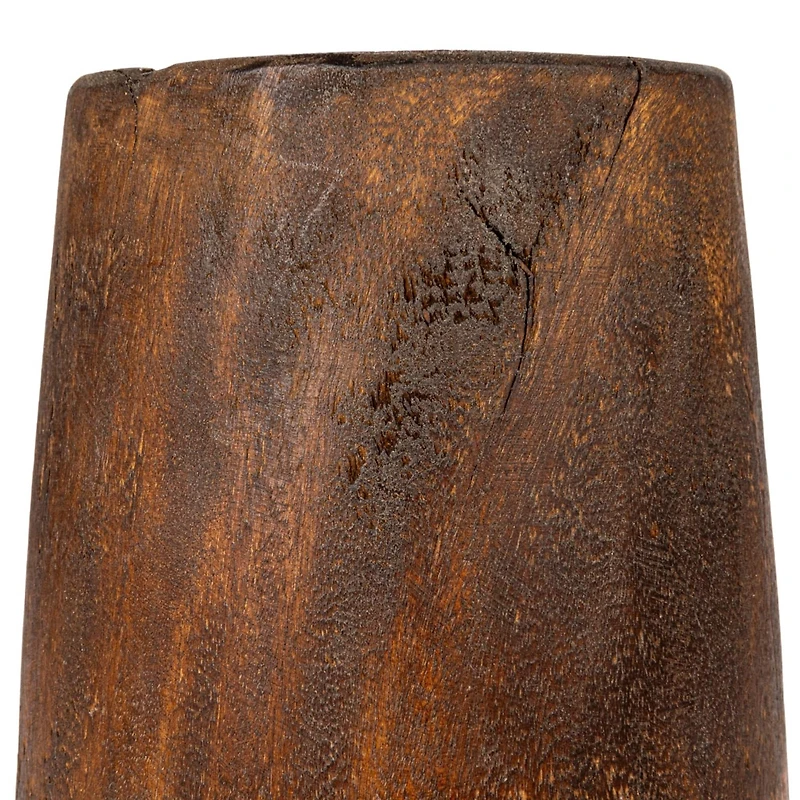 Hello Honey® Brown Round Reclaimed Wood Vase with Distressed Finish Set