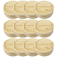 12 Packs: 4 ct. (48 total) Round Welled Pinewood Coasters by Make Market®