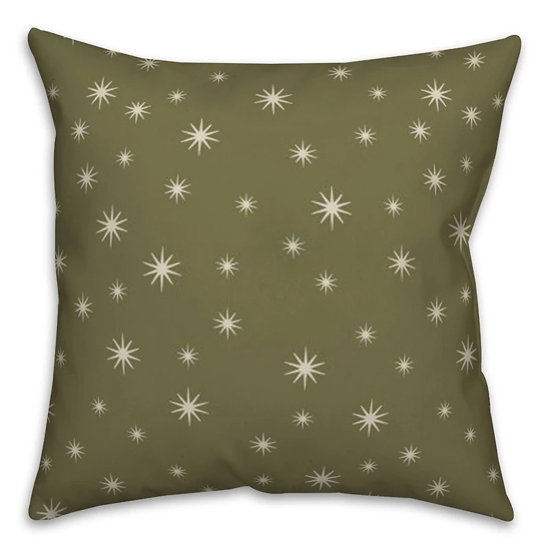 Green Twinkle Throw Pillow