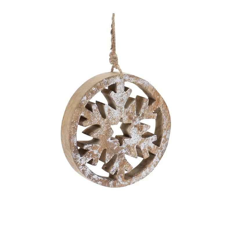 Cut Out Snowflake Wood Ornament Set