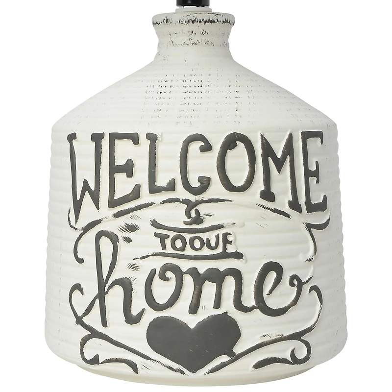 Simple Designs™ 15" Welcome Home Rustic Ceramic Accent Table Lamp