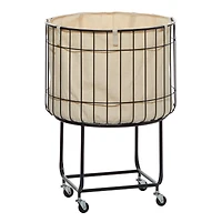 Black Contemporary Metal Storage Cart, 26" x 19"