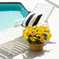 19" UV Resistant Artificial Geranium Bush (Indoor/Outdoor) - Set of 3