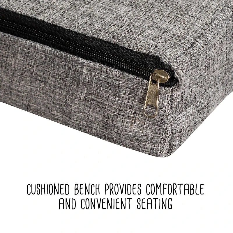 Honey Can Do Farmhouse Gray Entryway Bench with Storage Shelves