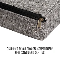 Honey Can Do Farmhouse Gray Entryway Bench with Storage Shelves