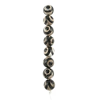 Black & Gray Tibetan Agate Round Beads, 15.5mm by Bead Landing™