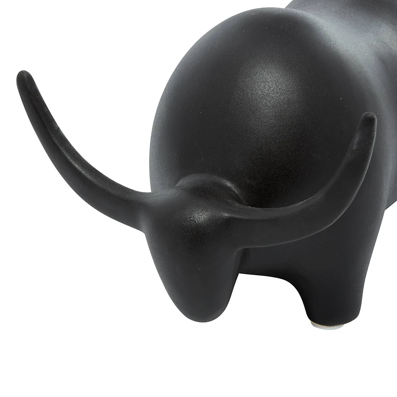 The Novogratz 11" Black Contemporary Bull Sculpture