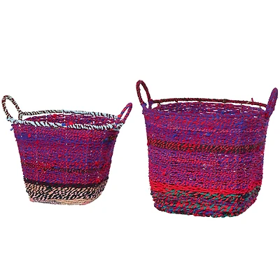 CosmoLiving by Cosmopolitan Multicolor Cotton Bohemian Storage Basket Set