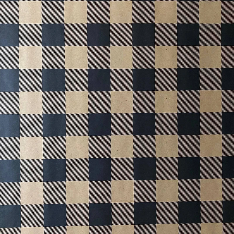 Black & Kraft Buffalo Check Premium Gift Wrap by Celebrate It™