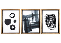 Hello Honey® Black and White Abstract Wood Framed Wall Décor Set