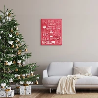 Stupell Industries Fire Up Grill Summer BBQ Phrases Red White,24 x 30