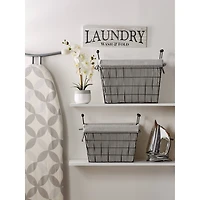 DII® Black & White Ticking Stripe Lined Basket Set