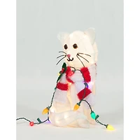 20" Plush Cat Sculpture with LED String Lights