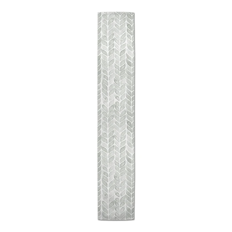 Soft Green Stripes Outdoor Table Runner