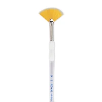Soft-Grip Golden Taklon Fan Brush, Size 2