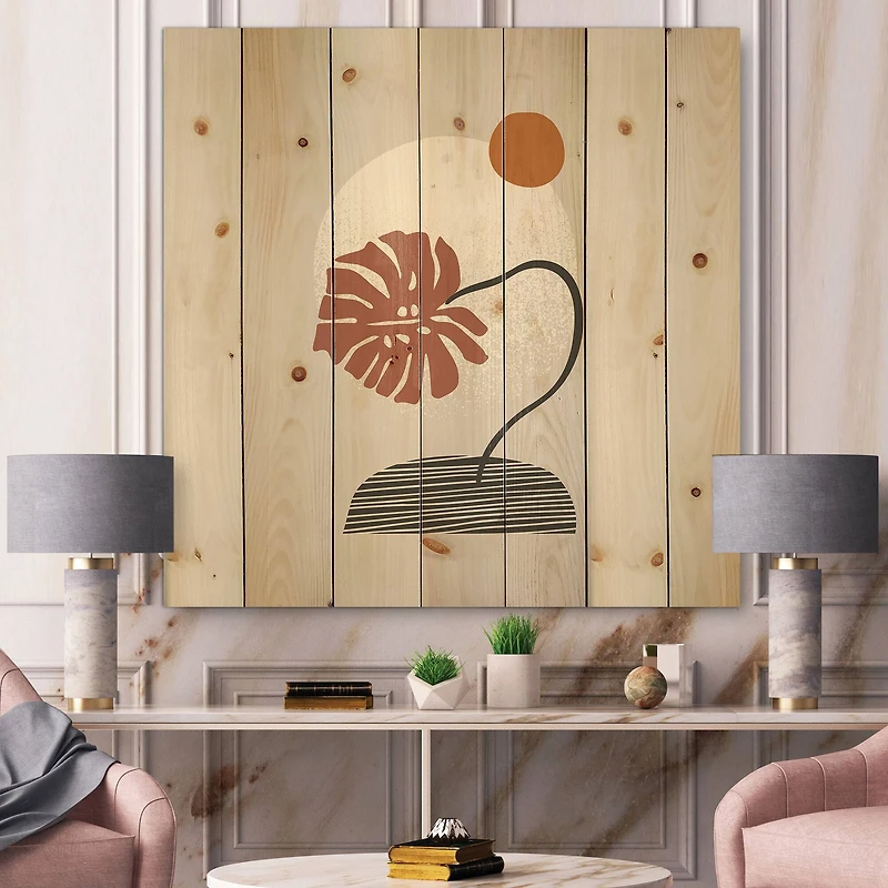 Designart - Tropical Palm Leaf & Abstract Geometry Shapes III