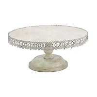 22" White Iron Farmhouse Cake Stand