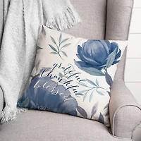 Grateful Thankful Flowers Pillow