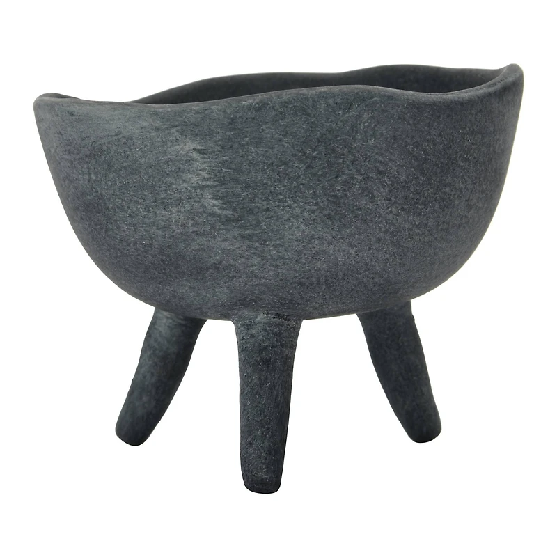 Hello Honey® 5.5" Matte Black Footed Terra Cotta Planter