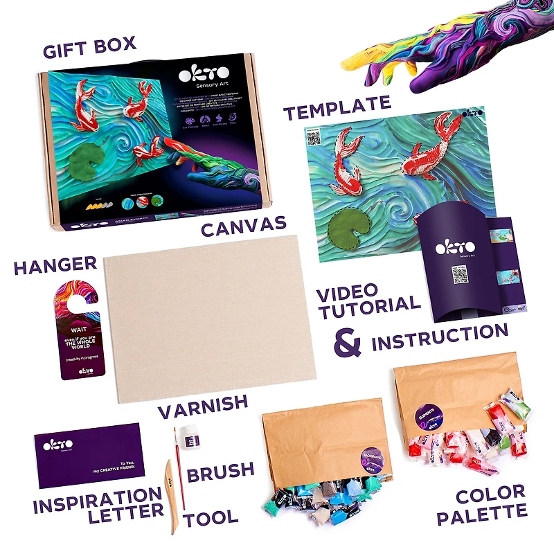 OKTO Sensory Art 3D Clay Koi Fish Painting Kit