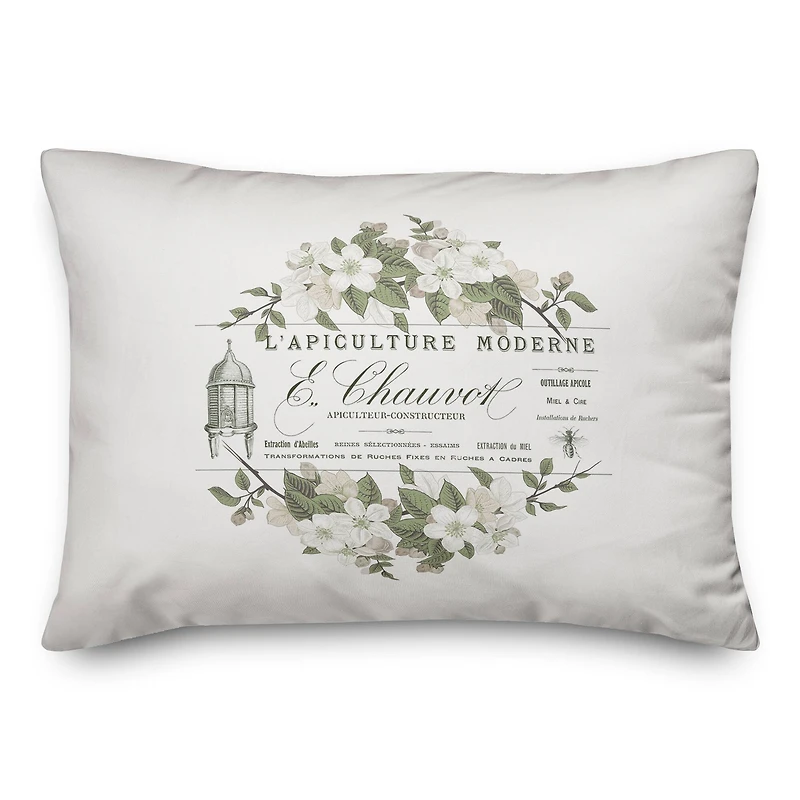 French Beekeeper Floral 14" x 20" Throw Pillow
