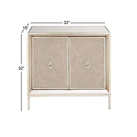 Beige Wood Glam Cabinet