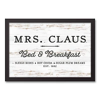 Mrs. Claus Bed Breakfast 18x12 Black Framed Canvas