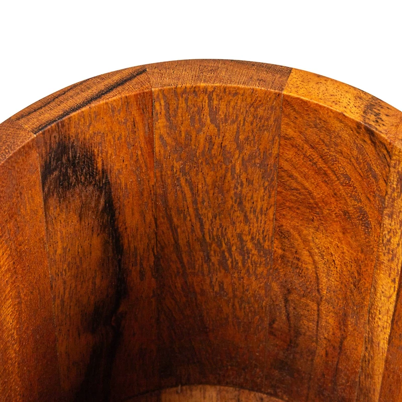 Hello Honey® 8.5" Natural Round Acacia Wood Canister with Handle