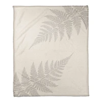 Neutral Fern 50" x 60" Coral Fleece Blanket