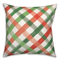 Cheery Christmas Check Throw Pillow