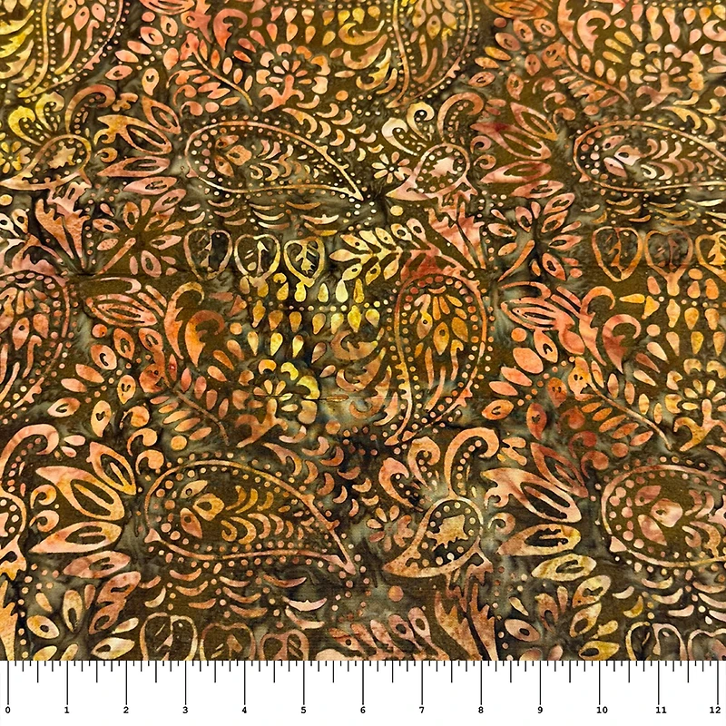 Feldman Premium Indonesian Batik Brown Paisley Fabric