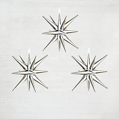 26" Black & White Stripes Starburst Foil Balloons, 3ct. by Celebrate It™