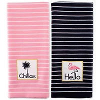 DII® Summer Cocktail Embellished Dishtowels, 4ct.