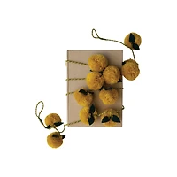 Hello Honey® 6ft. Mustard Pom Poms with Green Felt Leaves Garland