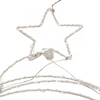 37" Pre-Lit LED Hanging Metal Wire Tree Decoration