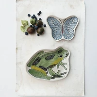 Hello Honey® Green 11.75" Garden Frog Stoneware Plate