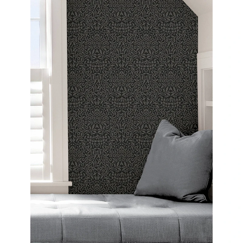 NuWallpaper Charcoal Darcy Peel & Stick Wallpaper