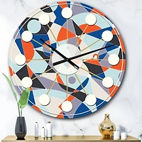 Designart 'Retro Geometric Grid Iv Mid-Century Modern Wall Clock