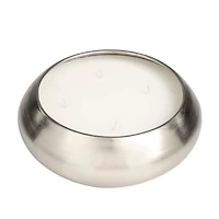 Sweet Bamboo Scented 4-Wick Candle in Wide Silver Bowl