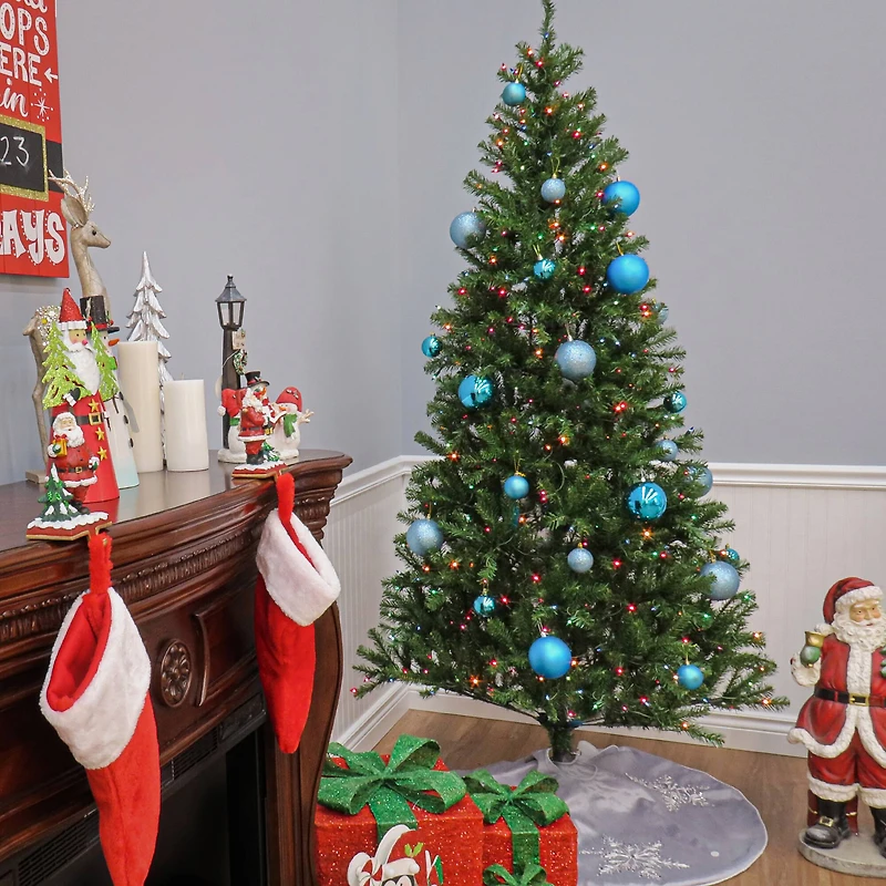 6ft. Pre-Lit Aspen Spruce Artificial Christmas Tree, Multicolor Lights