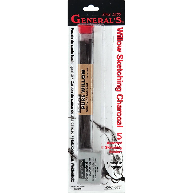 General's® Willow Sketching Charcoal Stick Set, 5ct.