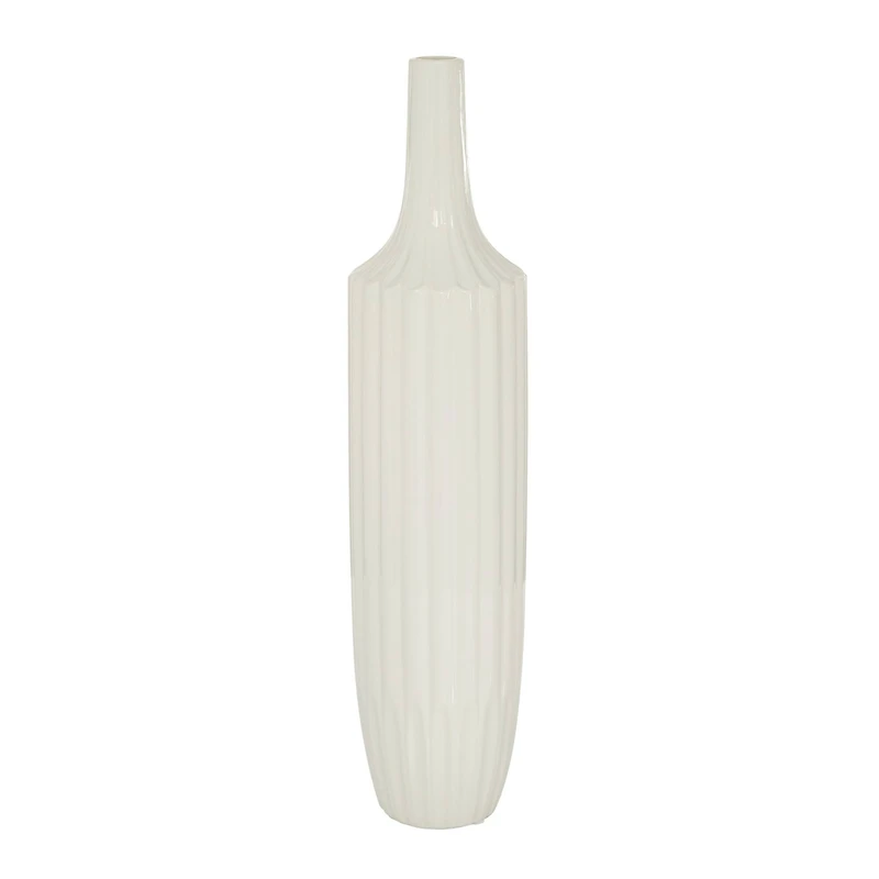 23" White Ceramic Modern Vase